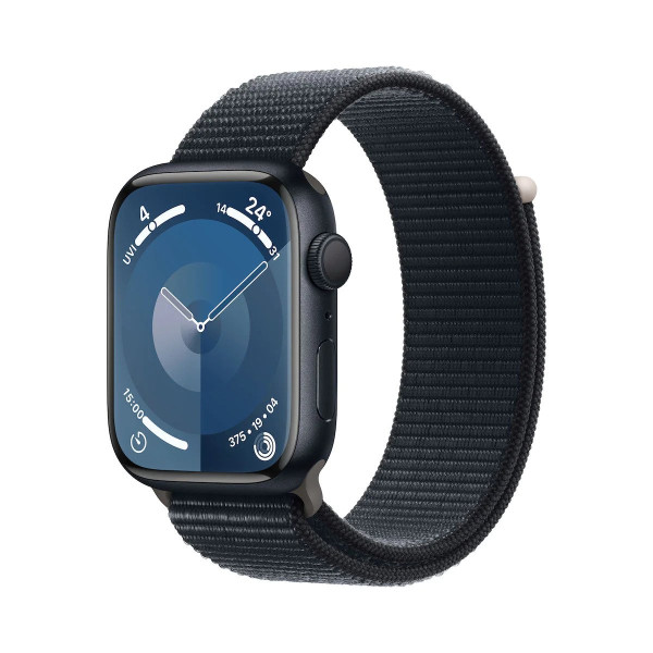 Apple Watch Series 9 GPS 41mm Midnight Aluminium Case with Midnight Sport Loop,(MR8Y3)